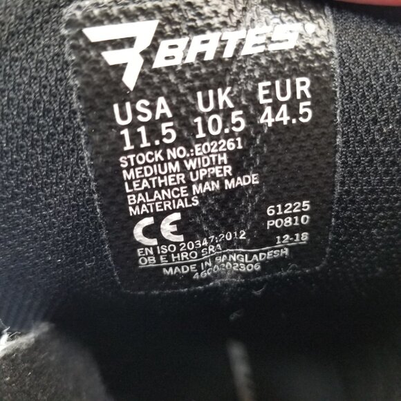 Bates E02261 Black Leather Hiking Tactical Sport Side Zip Boot Size 11.5 - Picture 10 of 11